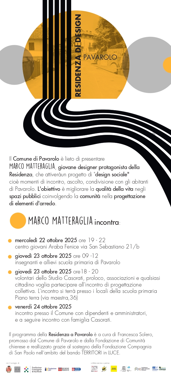 Locandina di promozione incontri designer-cittadinanza